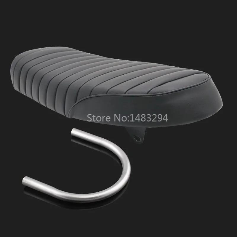 

Flat Universal Black Seat Cafe Racer Saddle + Rear Seat Frame Hoop Loop 230mm