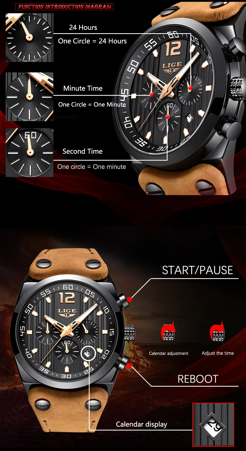 Новые LIGE часы Топ Бренд роскошные мужские повседневные кожаные часы мужские военные водонепроницаемые кварцевые спортивные часы Relogio Masculino