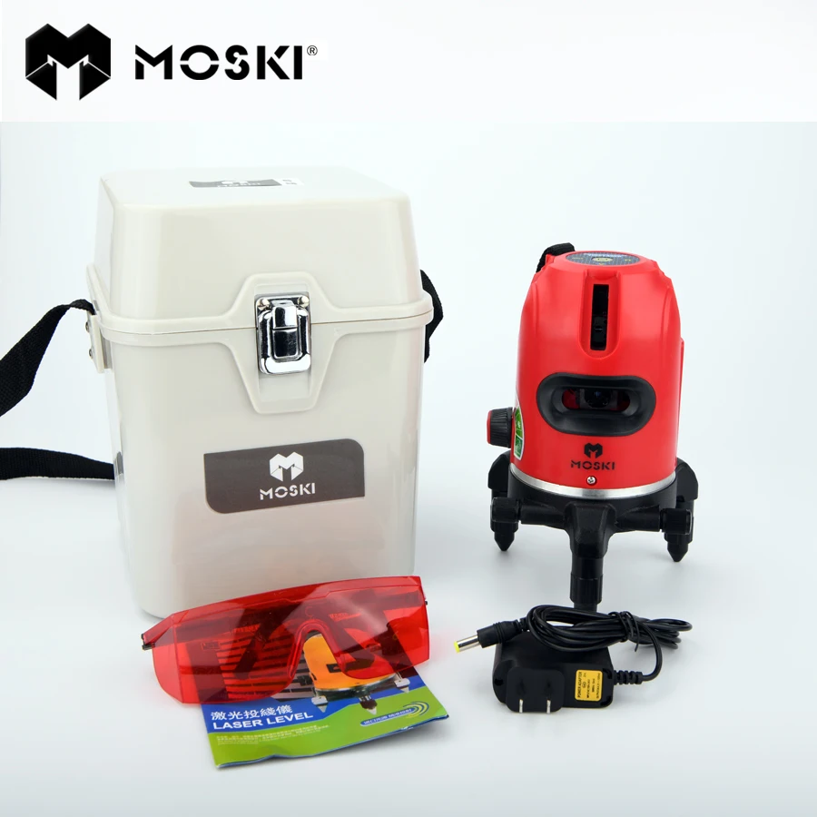 

MOSKI ,5 laser lines 6 points laser level,work with power bank,360 degrees rotary tilt slash available auto line laser level