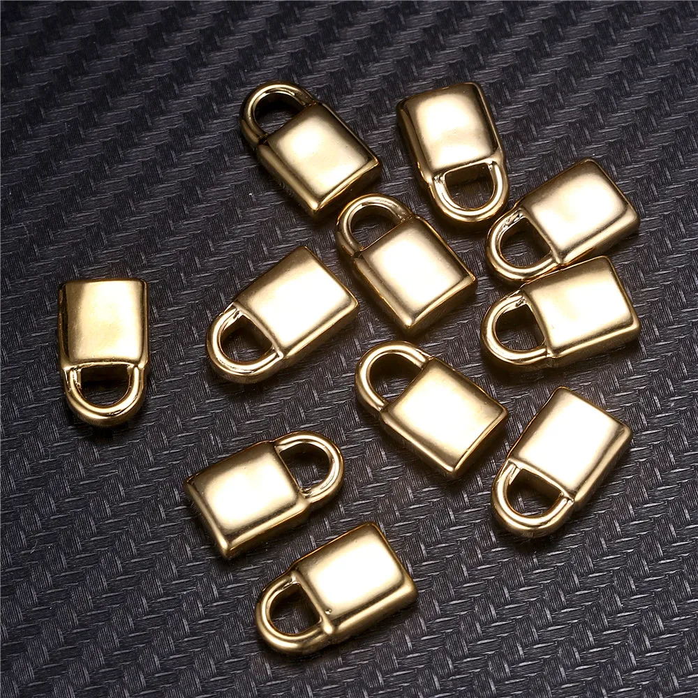 

5PCS 10mmX16mm Gold Silver Color Stainless Steel Lock Charms For Jewelry DIY Making Handmade Lock Pendants Accessories