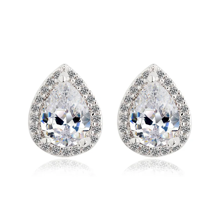European Stylish Earrings Teardrop Shape Water Drop Design Pear Cut European Stylish Earrings Teardrop Shape Water Drop Design Pear Cut Aaa Cz Cubic Zirconia For Women In Stud From Jewelry Accessories On