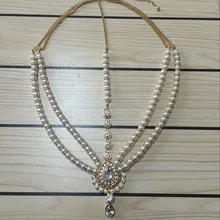 Ручной работы Kundan камни волос цепь для головы цепи украшения на голову