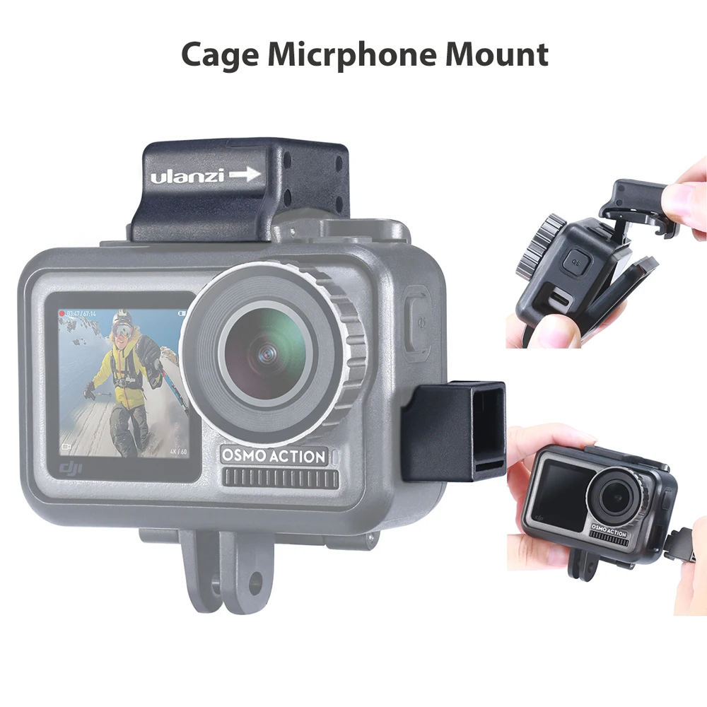 

Ulanzi Microphone Cold Shoe Mount for Osmo Action Highten Microphone Clamp Qucik Release Plate for Original DJI Osmo Action Cage