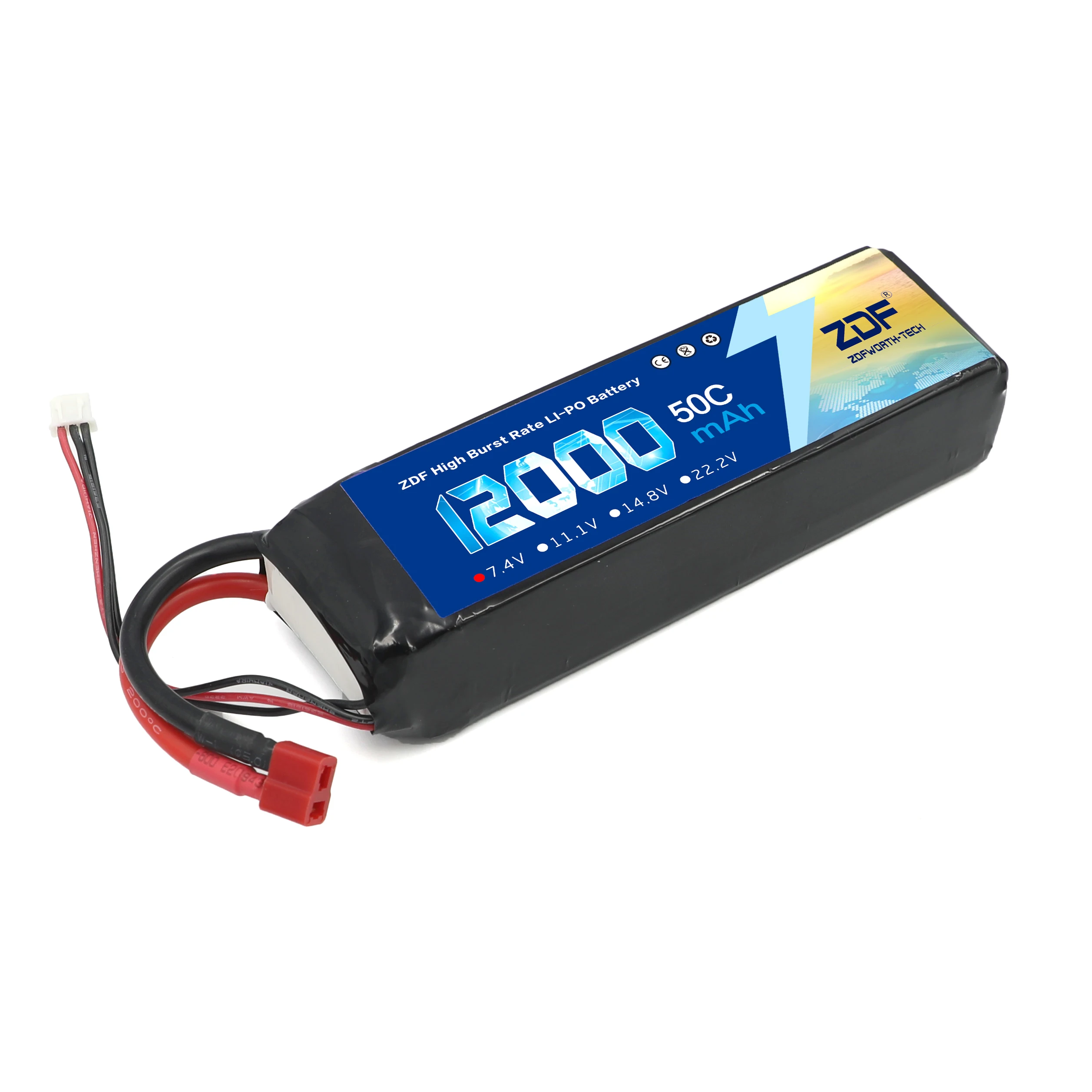 Аккумулятор ZDF 2S 7 4 V 3S 11 1 12000mah 50C Max 100C для радиоуправляемого самолета грузовика |