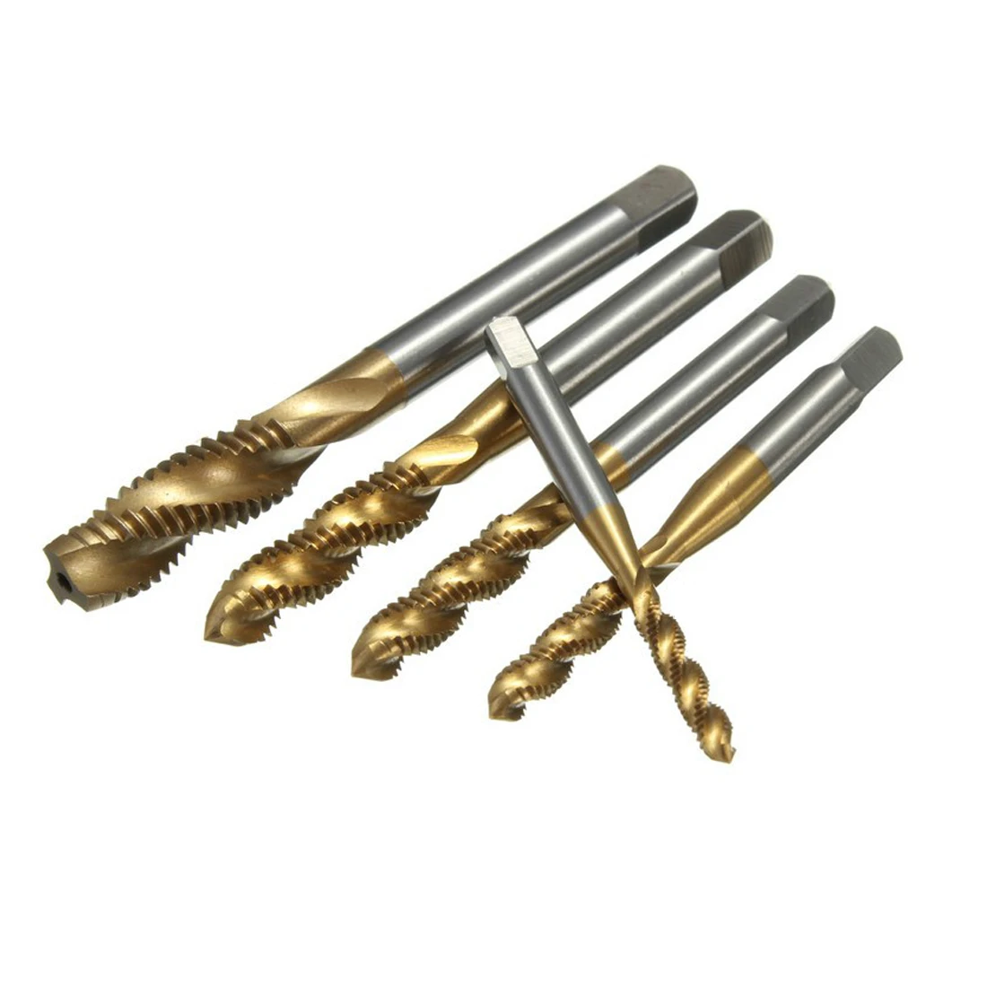 HSS Machine Spiral Point Straight Fluted Screw Taps Set 5pcs/set M3 M4