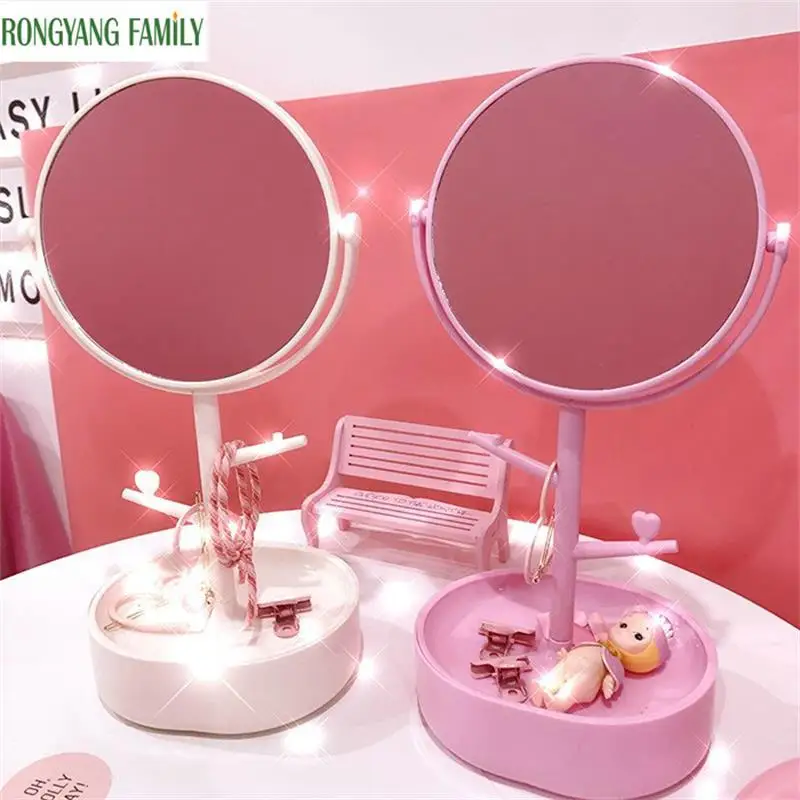 2019NEW пластиковое зеркало для макияжа для девочек овальное круглое зеркало для рукоделия принцесса элегантное портативное косметическое оборудование espelho de maquiage