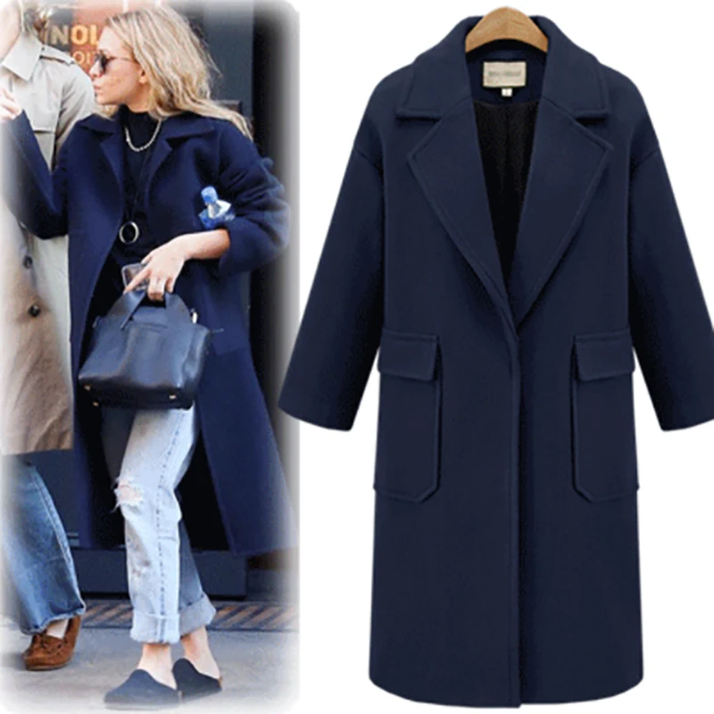 Wool Blends Women Jacket Coat 2018 Autumn Spring Work Office Jackets Plus Size Casual Long Sleeve Single Button Blazer Suit 3XL Wool Blends Women Jacket Coat 2018 Autumn Spring Work Office Jackets Plus Size Casual Long Sleeve Single Button Blazer Suit 3XL