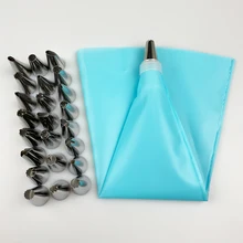 26 шт./компл. силиконовая насадка для айсинга Крем кондитерский мешок+ 24 шт. Нержавеющая сталь насадка насадки-конвертеры для кондитерских насадок форма для выпечки тортов DIY украшения инструменты