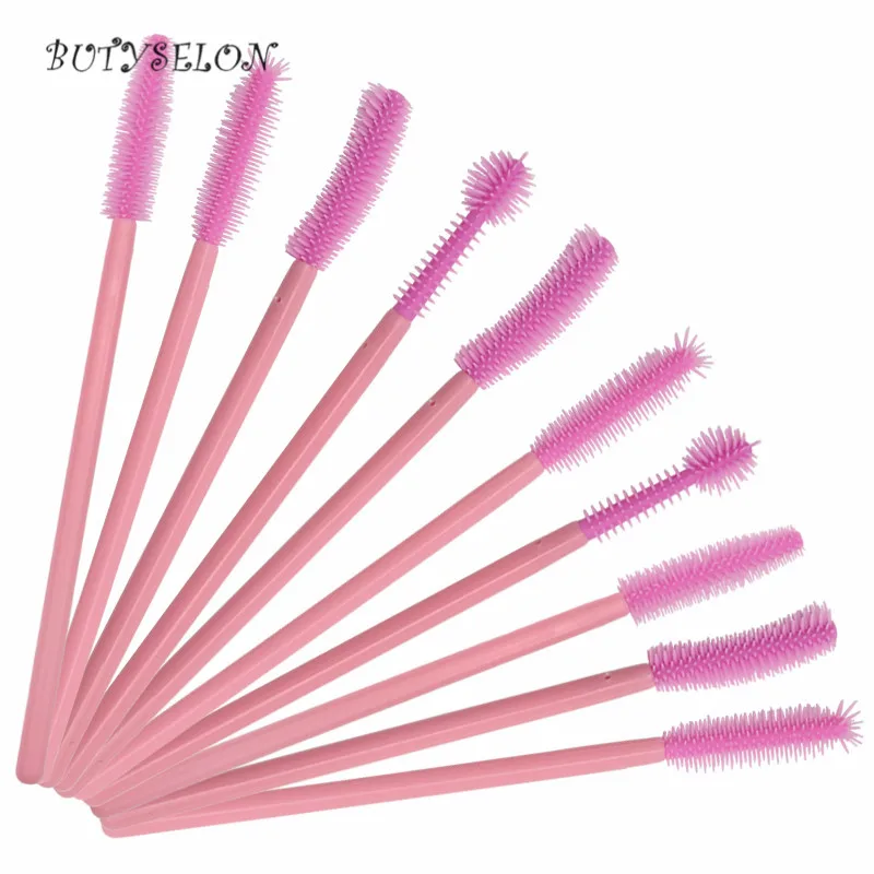 

100pcs Multiple shapes Brushes Mascara Wands Applicator Wand Eyes Silicone Brushes for Eyelash Extension