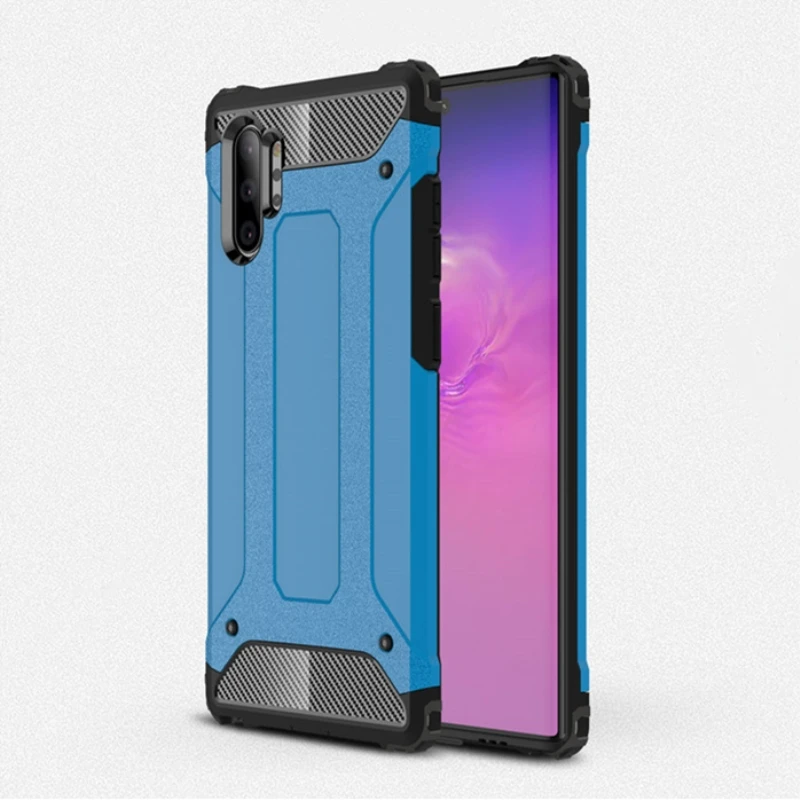 

Rugged Armor Case For Samsung Galaxy Note 10 Plus Luxury Hybrid Dual TPU Hard PC Shockproof Cover For Note 10 Silicone Shell