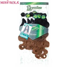 Miss Rola пучки волос "омбре" синтетические волосы для наращивания объемные волнистые пучки T1B-30 6 шт. 18-22 ''Волосы для наращивания с бесплатным закрытием