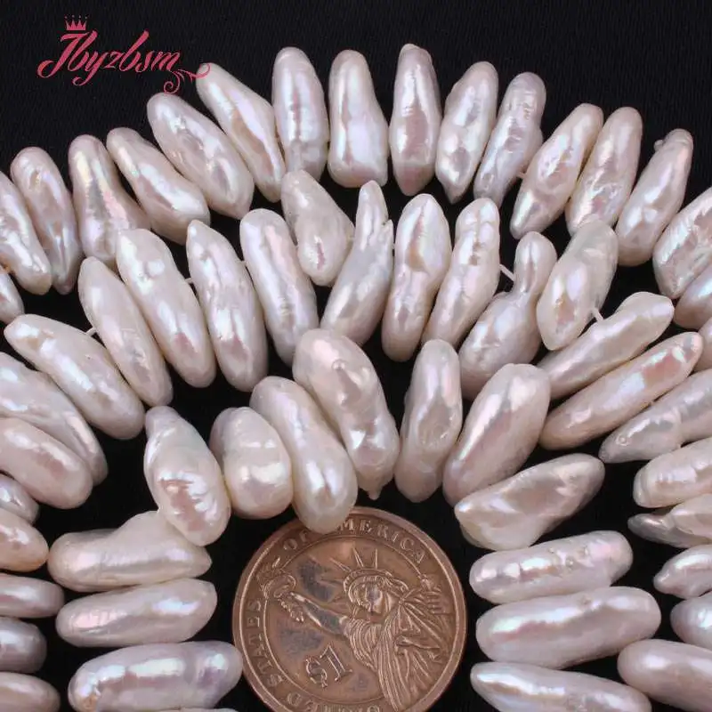 

10x14-12x17mmmm Freeform White Freshwater Pearl Natural Stone Beads For DIY Necklace Earring Jewelry Making 14.5" Free Shipping