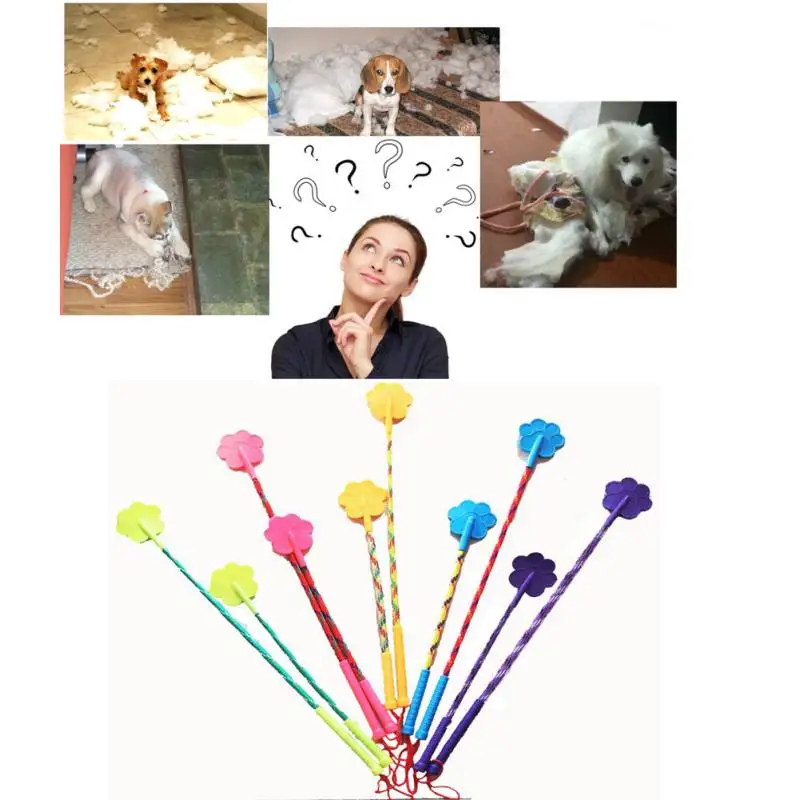 ПЭТ Гибкая резиновая тренировочная плеть интерактивный Щенок Кошка Собака палочки для тренировки Beats стикер товары для домашних животных, S/L, цвет случайный