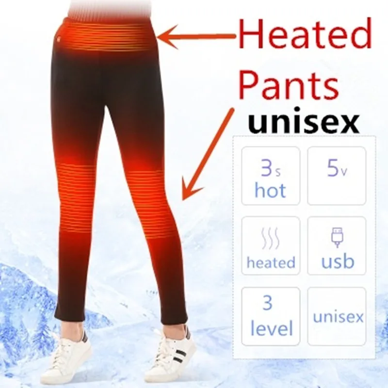 

USB Charging Fever Intelligent Heating Pants Plus Velvet Electric Thermostat Men And Women Electric Trousers