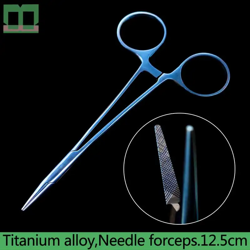 

Needle holder titanium alloy Surgical instrument double eyelid tool 12.5cm corrosion resistance portable needle forceps