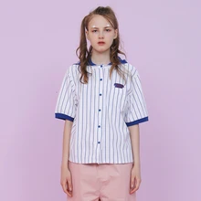 Модная женская футболка, Топы, синяя полосатая с капюшоном и вышитыми буквами сзади, женские футболки, хлопковая летняя футболка с коротким рукавом