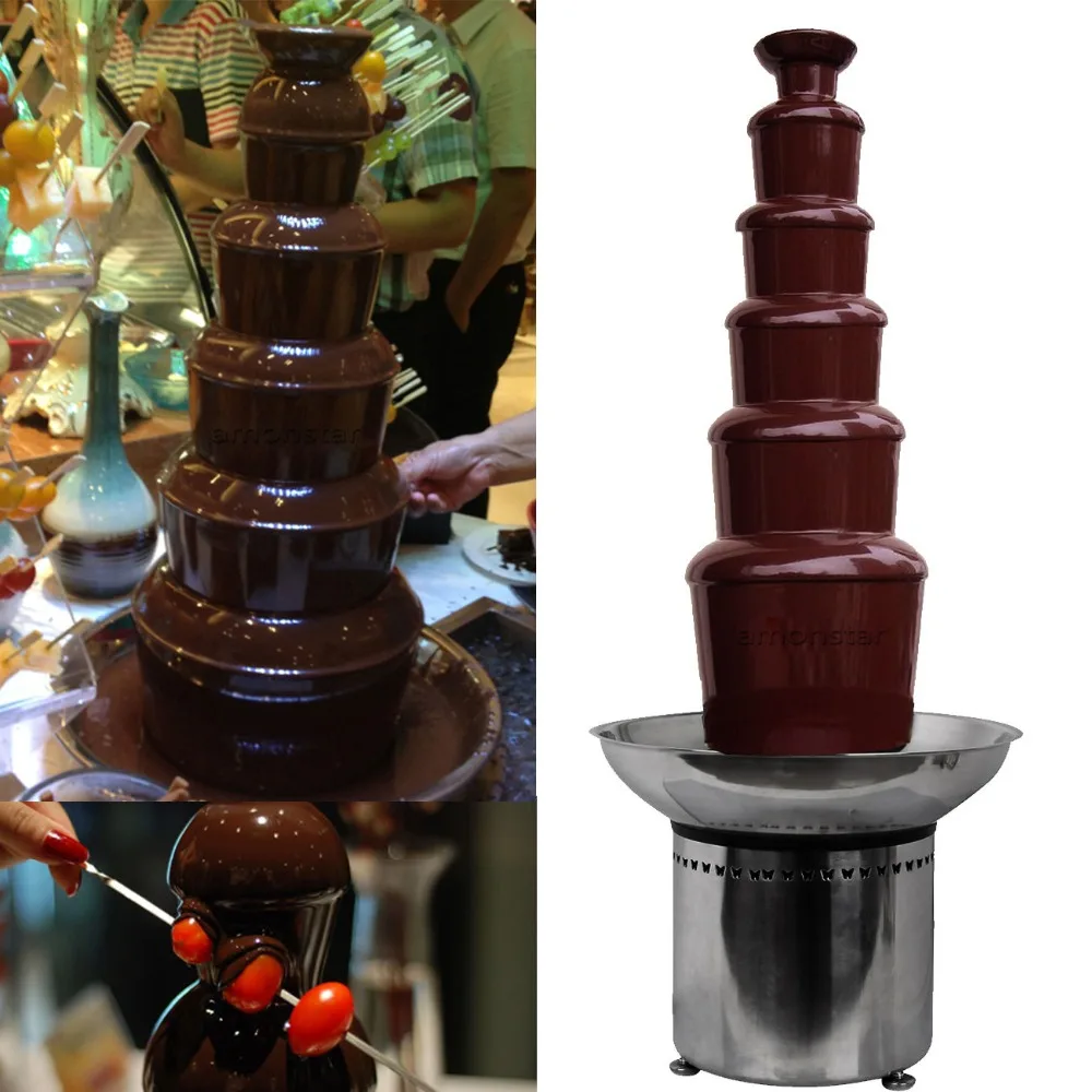 

Ship from USA! Commercial 6 Layers Chocolate Fountains Fondue Waterfall Maker Machine Home Wedding Birthday Party