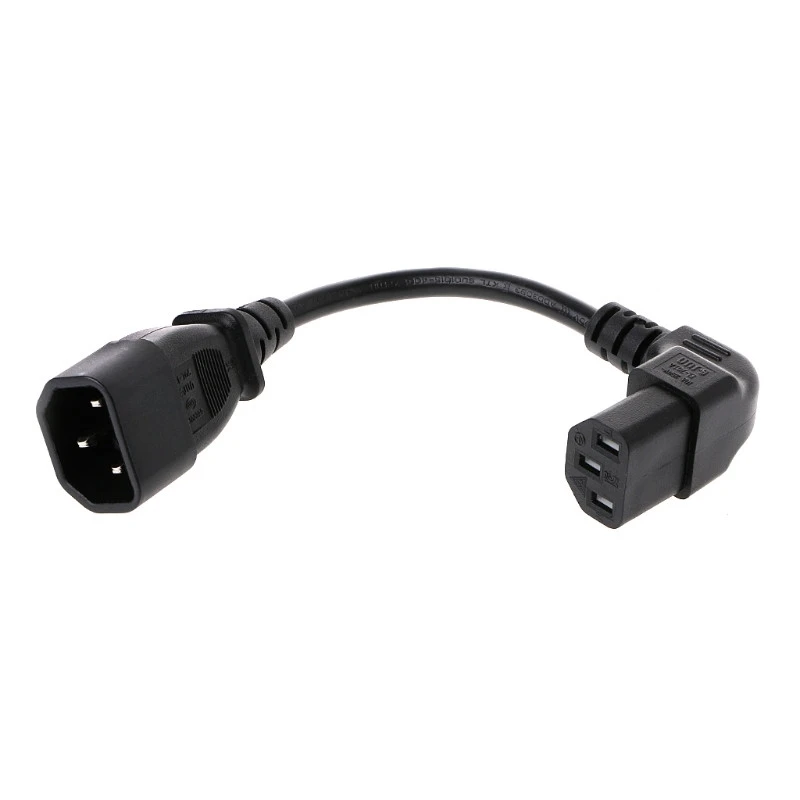 

C14 Male to C13 Female PLug PDU/UPS Extension Power cable Connector Up 90 degrees right angle