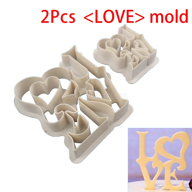 

2Pcs Love Biscuit Mold Cake Baking Tool Set Cookie Cutter Stainless Steel Cut Candy Cooking Tools Valentine's Day