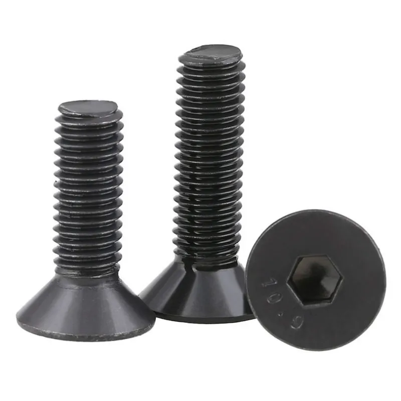 2 шт. M10 M12 M16 M20 M4Flat Head потайная головка черный класс 10 9 легированная сталь