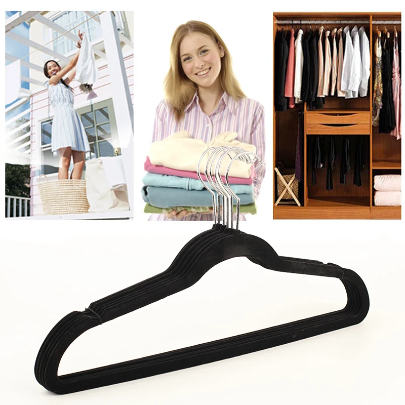 velvet Hangers shoulder Flocked Hangers Space Saving Non slip Padded