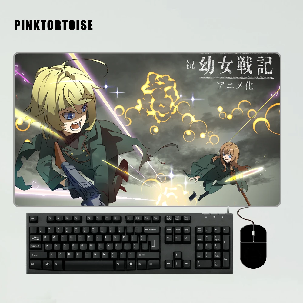 

Otaku Mousepad Gaming Playmat Japan anime Tanya von Degurechaff larger keybord mat mousepad