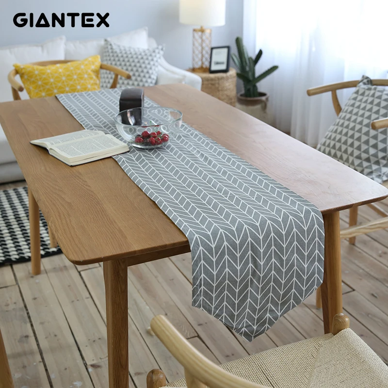 

GIANTEX Table Runner Linen Modern Table Runners Decoration Track on the table setting chemin de table camino de mesa tafelloper