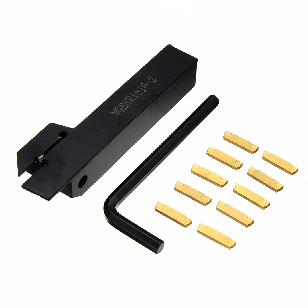 

1pc High Quality MGEHR1616-2 Tool Holder Boring Bar +10pcs Great MGMN200-G Inserts with Wrench For Lathe Turning Tool