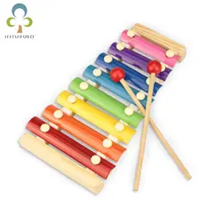 Детские просвещения музыкальный инструмент, игрушка ксилофон для детей Музыкальные Развивающие игрушки деревянные подарки на день