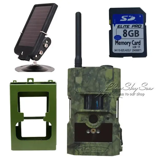 Cheap Free Shipping!8GB ScoutGuard SG882MK-12M GPRS Hunting Farm Camera+Solar Battery Kit+Security Case