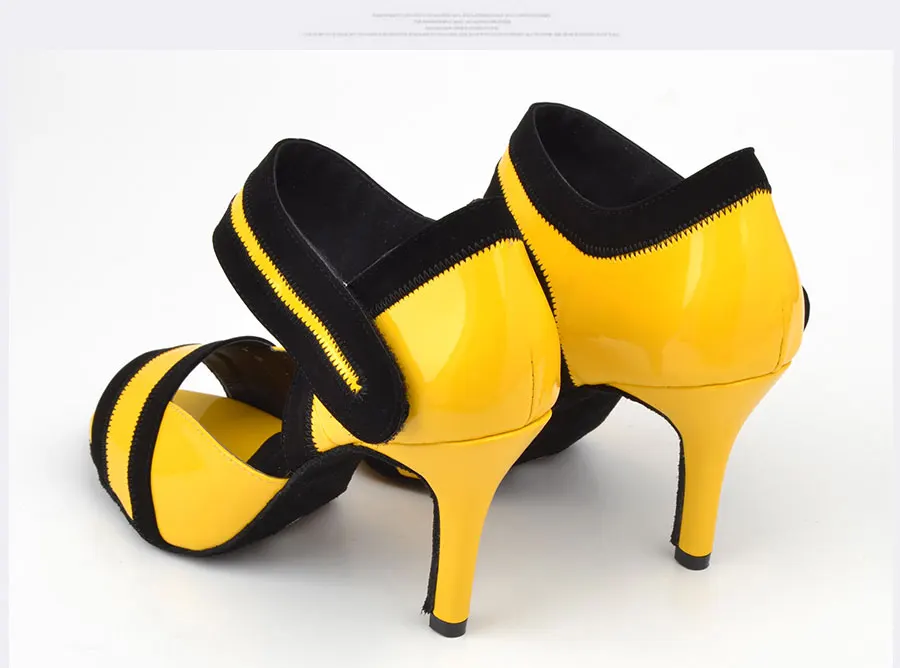 Ladingwu/желтая обувь; Танцевальная обувь для латинских танцев; женская обувь для Танго и вальса; Танцевальная обувь из искусственной кожи для бальных танцев; женская обувь; zapatos de baile latino mujer