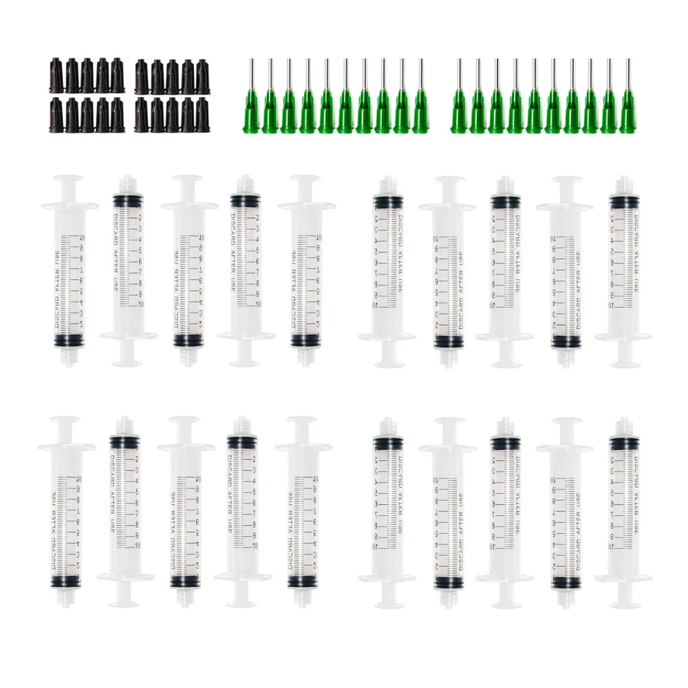 

10ml Plastic Syringe with Needle for Lab and Multiple Uses injector Tool,0.5inch 14G Blunt Tip Dispensing Needle with luer lock
