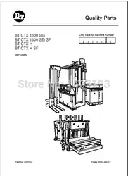 BT вилочный погрузчик запчасти PDF 2012 для Toyota