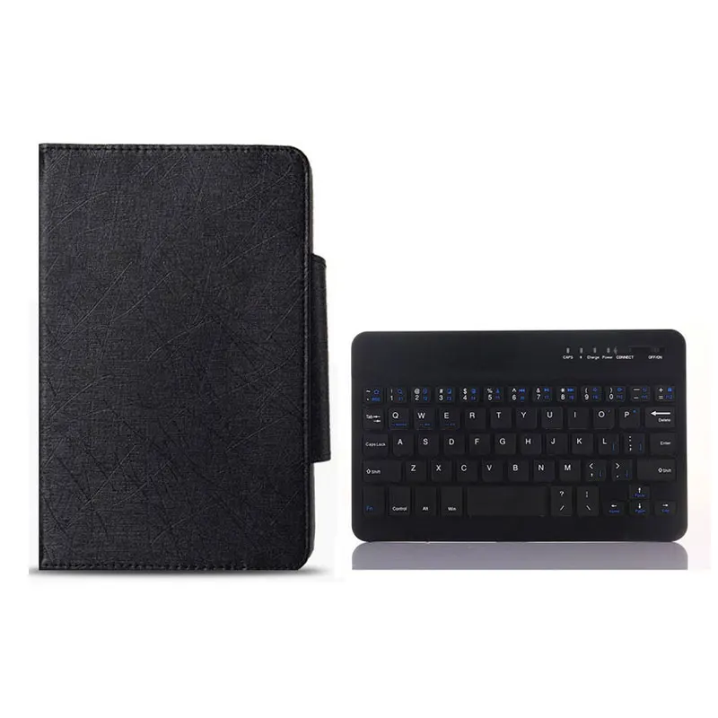 Беспроводной чехол-клавиатура с Bluetooth для prestigio MultiPad 4, 10,1 дюймов, клавиатура для планшета, раскладка языка, настраиваемый Стилус+ кабель OTG - Цвет: Black