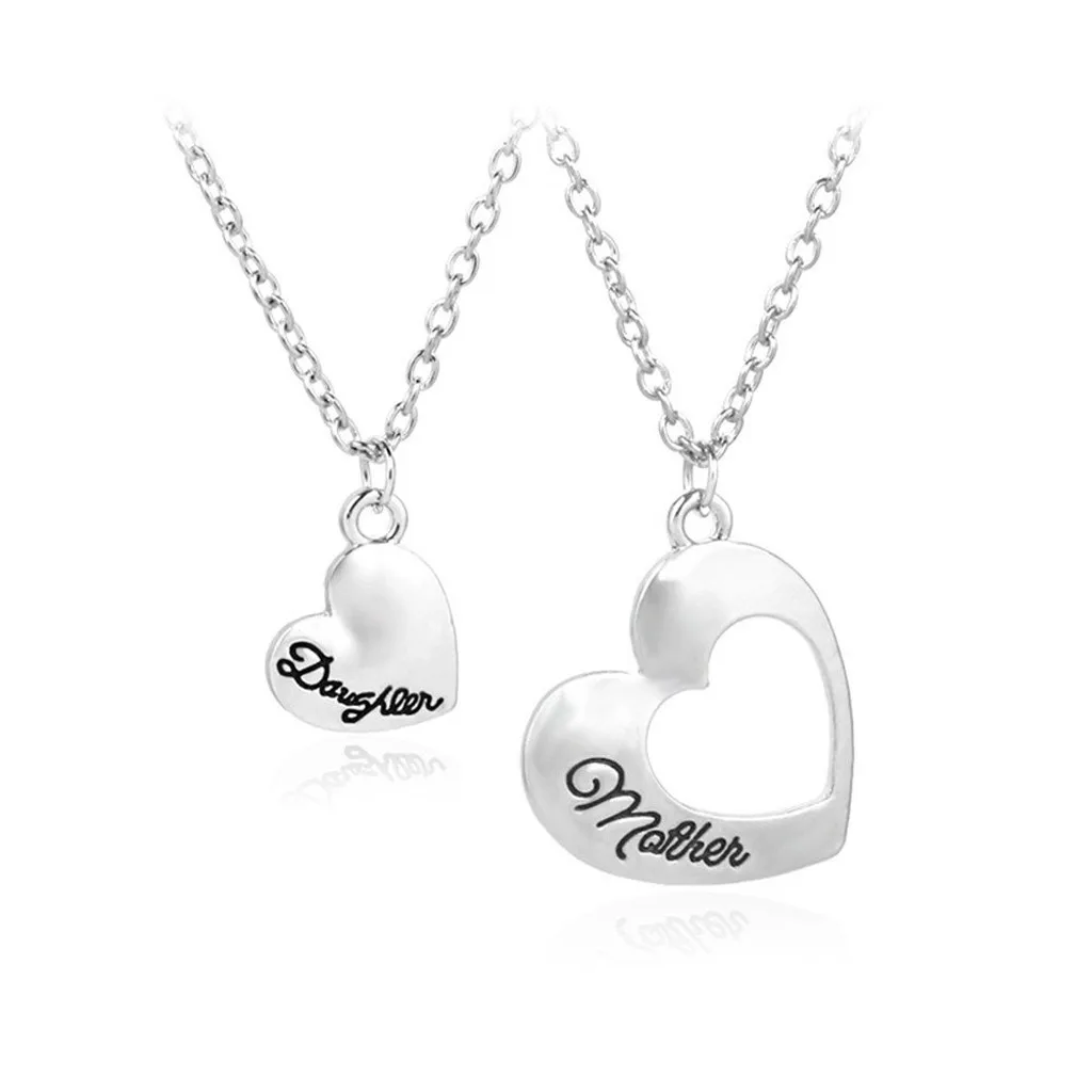 

2PCS Stylish Necklace Women Kolye Mother Daughter Necklace Pendant Jewelry Gothic Choker Collares Collares De Moda 2019 L0515