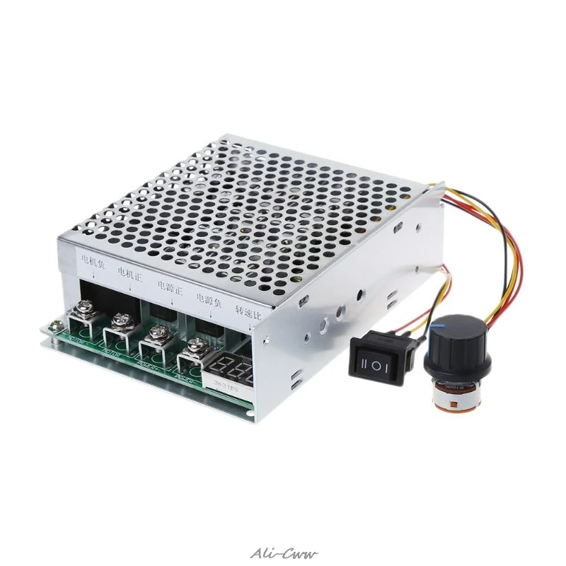 

DC 10-55V 100A Motor Speed Controller Reversible PWM Control Forward/Reverse With Forward Reverse Bidirectional Toggle