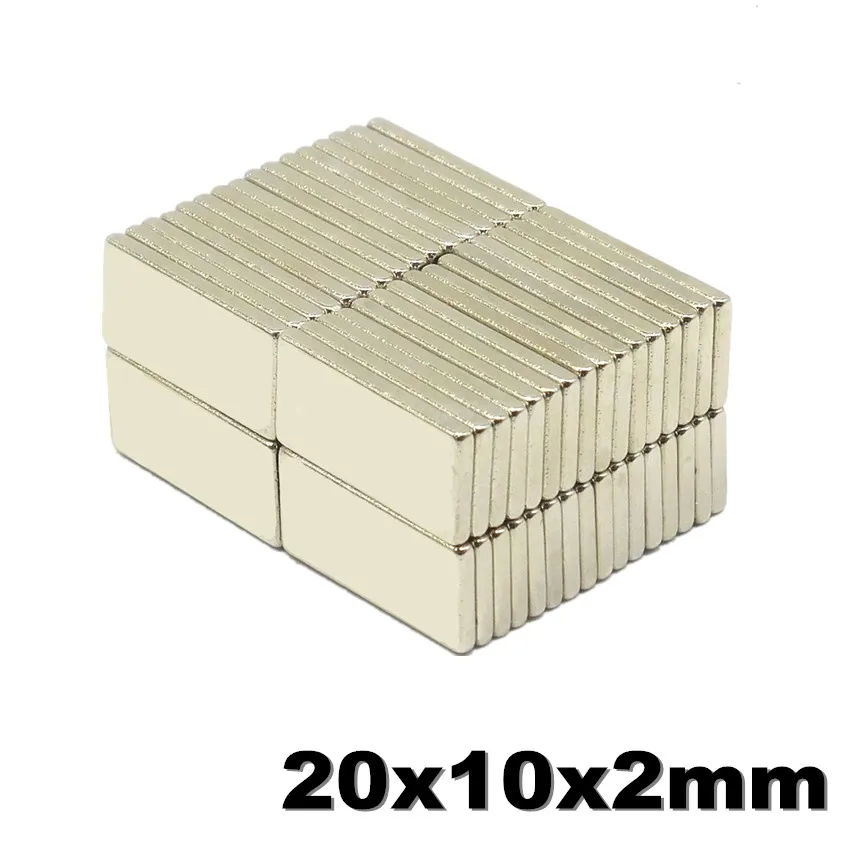 

NdFeB Block 20x10x2 Strong Neodymium Magnet N35 Super Powerful Small Magnetic Fridge Creative Cubiod Permanent Square Toy 20PCS