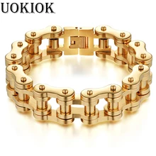 Men's Bracelet Stainless Steel Men Bracelet Male Gold Color Bicycle Motorcycle Chain Link Bracelets For Men Biker Jewelry Heavy цена Men's Bracelet Stainless Steel Men Bracelet Male Gold Color Bicycle Motorcycle Chain Link Bracelets For Men Biker Jewelry Heavy цены онлайн