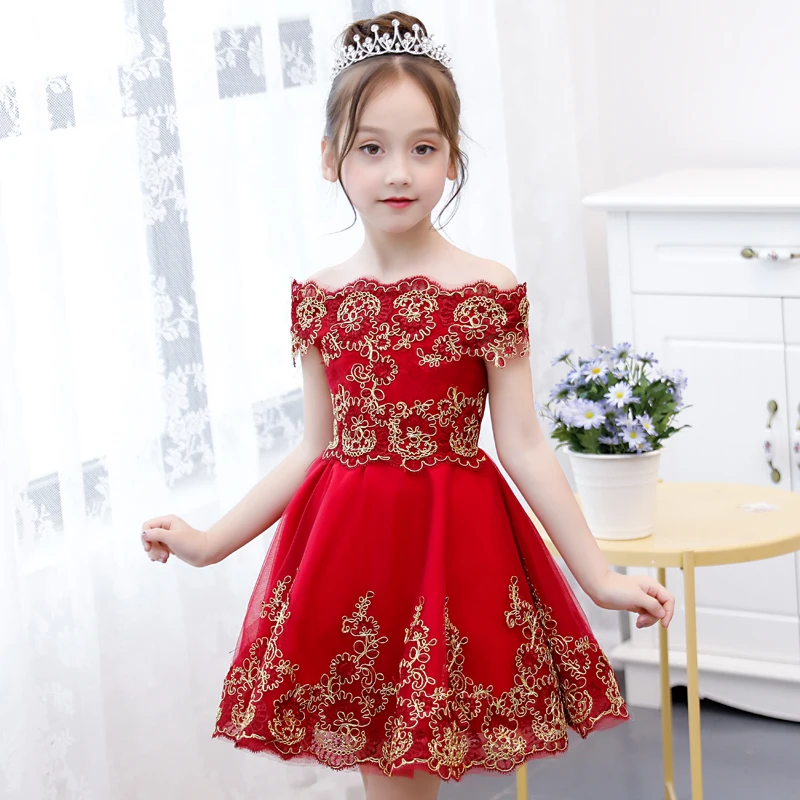 2018 winter girls off shoulder red embroidery floral girl wedding dress fancy birthday evening prom clothing party gown dresses 2018 winter girls off shoulder red embroidery floral girl wedding dress fancy birthday evening prom clothing party gown dresses
