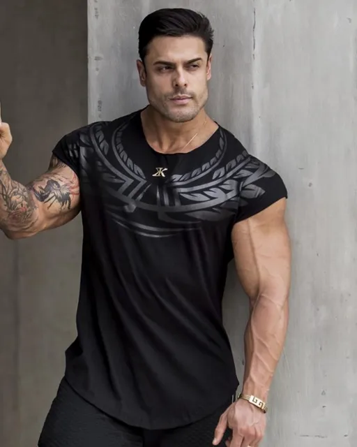 Newest Summer Brand Men Tees Curved Hem Bodybuilding T Shirt  Casual Print Gyms Stringers Clothing Fitness Male T Shirt 3 Color