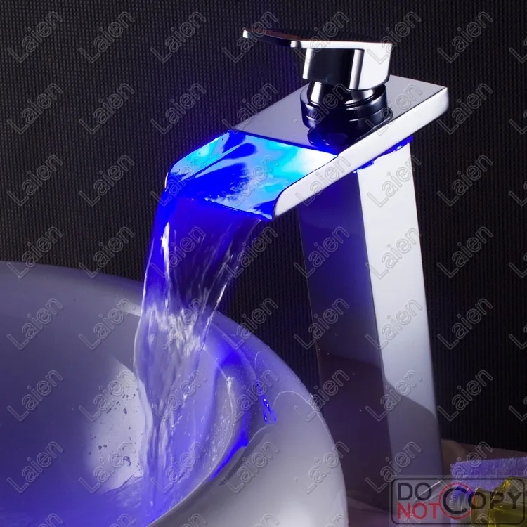 Full Copper LED Faucet basin faucet discoloration faucet temperature stage basin faucet hot and cold water