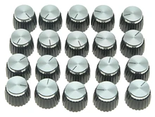Paquete de 20 amplificador de guitarra perillas negro Cap/plata Push On Knob encaja Marshall