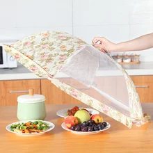 1 шт. кухонный сложенный колпак из сетки для еды анти мухи комары зонтик гигиеническая сетка Стиль блюдо для еды крышка гриль для пикника кухонные принадлежности 80*25 см