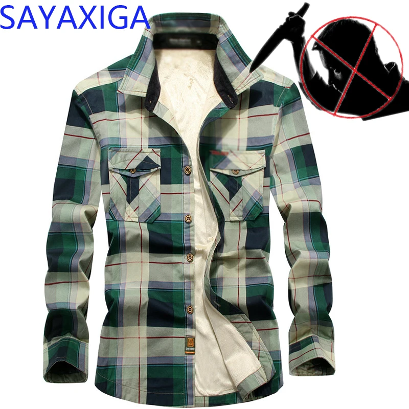 Self Defense Tactical Clothing Anti Cut Knife Cut Resistant Men's Shirt Anti Stab Proof Long Sleeve Plaid Tops Security Clothes self defense anti cut clothing stealth anti stab knife blade resistant slash proof safety jacket soft new tactical outfits