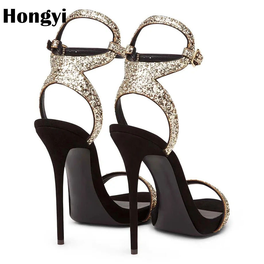 Robe Cm Showed Sandales Taille Hongyi Sexy Parti 2018 Hauts Bout Femmes Ouvert Mode Nouveau Chaussures Color Grande 12 Talons Noir À As qOqAPR