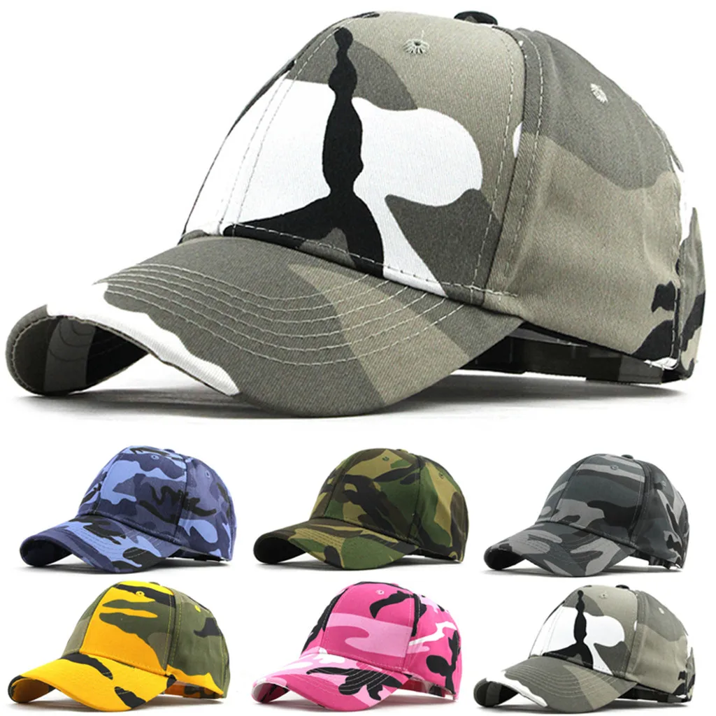

Summer Unisex Women Men Adjustable Outdoor Camouflage Caps Trucker Plain Baseball Visor Cap Hats Fashion Accessories
