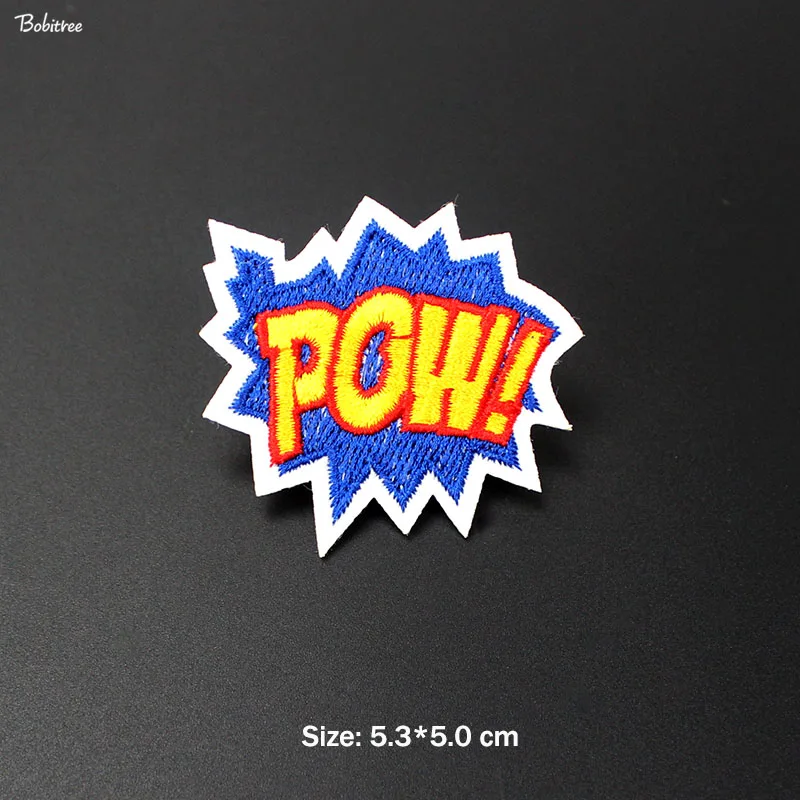 Популярная аппликация Pow! Лидер продаж нашивка для глажки в полоску на одежде