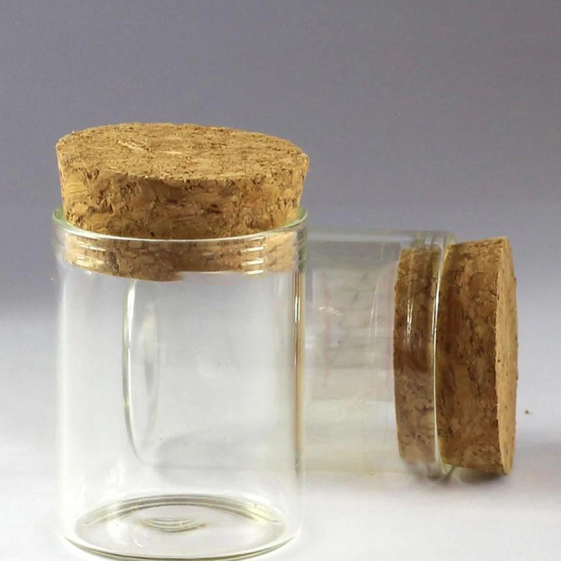 

5Pcs 10Pcs 30Pcs 50pcs 15ml 30*40mm 1.18*1.57in Small Glass Bottle With Cork Stopper Decorative Corked Mini Wising Glass Bottle