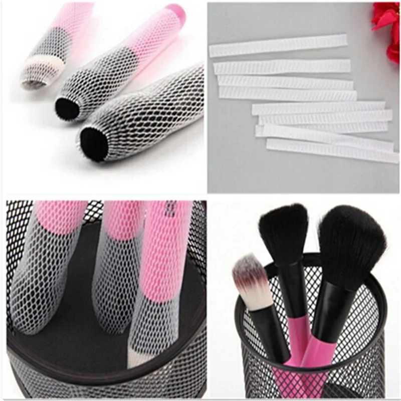 

20 PCS Hot Selling White Make Up Cosmetic Brushes Guards Most Mesh Protectors Cover Sheath Net Without Brush
