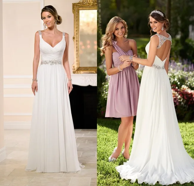 

Vestido de noiva Open Back Sexy Wedding Dress 2015 Simple Bridal Gown Chiffon robe de mariage